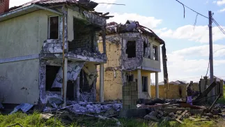 Знищення внаслідок росіського обстрілу Одеси, 03.05.2026. Fot. PAP/Alena Solomonova