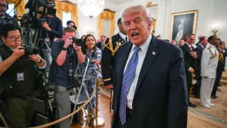 Prezydent USA Donald Trump. Fot. PAP/EPA/ANNABELLE GORDON / UPI / POOL