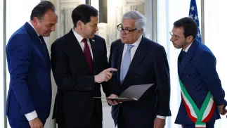 Sekretarz stanu Marco Rubio z wizytą we Włoszech. Fot. PAP/EPA/FABIO FRUSTACI