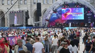 Konkurs piosenki Eurowizji w Wiedniu. Fot. PAP/EPA/HANNIBAL HANSCHKE