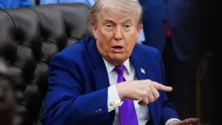 Prezydent USA Donald Trump. Fot. PAP/EPA/AARON SCHWARTZ / POOL