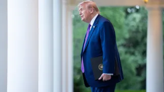 Prezydent USA Donald Trump. Fot. PAP/EPA/AARON SCHWARTZ/POOL