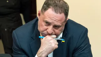 Podejrzany o korupcję były szef Biura Prezydenta Ukrainy Andrij Jermak, fot. PAP/Vladyslav Musiienko