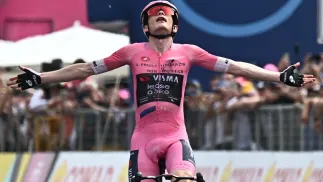 Jonas Vingegaard. Fot. PAP/EPA/	LUCA ZENNARO