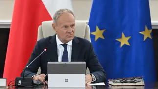 Premier Donald Tusk na posiedzeniu rządu w KPRM Fot. PAP/Radek Pietruszka