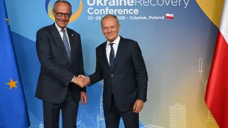 Donald Tusk, Friedrich Mez. Fot. PAP/Adam Warżawa
