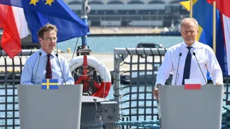 Ulf Kristersson i Donald Tusk Fot. PAP/Marcin Gadomski