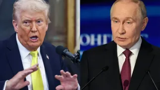 Władimir Putin, Donald Trump. Fot. PAP/EPA/ARTYOM GEODAKYAN/ EPA/CHRIS KLEPONIS