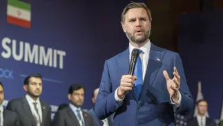 J.D. Vance podczas rozmów technicznych delegacji Stanów Zjednoczonych i Iranu Fot. PAP/EPA/URS FLUEELER / POOL