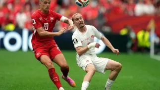 Spotkanie Szwajcarii z Kanadą. Fot. PAP/EPA/	BOB FRID