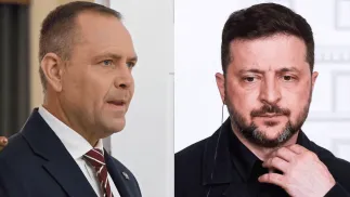 Prezydent Karol Nawrocki i prezydent Ukrainy Wołodymyr Zełenski. Fot. PAP/Marcin Obara/EPA/ANGELO CARCONI