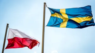 Прапори Польщі та Швеції. Фотоілюстрація. Fot. PAP/Tytus Żmijewski 