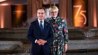 Premier Szwecji Ulf Kristersson i jego żona Birgitta Ed, fot. PAP/EPA/JIM LO SCALZO