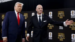 Donald Trump i szef FIFA Gianni Infantino, fot. PAP/EPA/WILL OLIVER