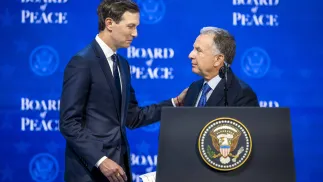 Jared Kushner i Steve Witkoff. Fot. PAP/EPA/GIAN EHRENZELLER