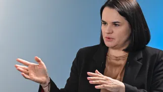 Swiatłana Cichanouska. Fot. PAP/Radek Pietruszka
