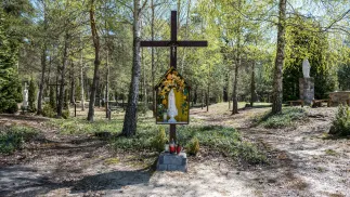  Polski cmentarz w Ostrówkach w obwodzie wołyńskim Fot. PAP/Vladyslav Musiienko