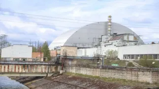 Sarkofag nad elektrownią w Czarnobylu, fot. PAP/Victor Kovalchuk