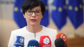 Європейська комісарка з питань розширення та добросусідства Марта Кос. Fot. PAP/EPA/OLIVIER HOSLET