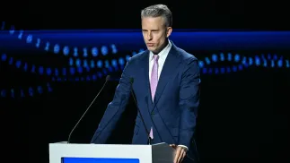 Wiceminister infrastruktury Arkadiusz Marchewka. Fot. PAP/Marcin Bielecki