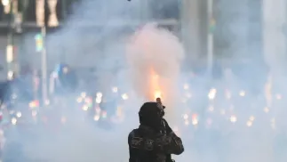 Starcia policji z protestującymi, fot. PAP/EPA/EFE/LUIS GANDARILLAS
