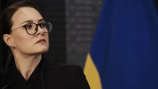 Premier Ukrainy Julia Swyrydenko. Fot. PAP/EPA/VALDA KALNINA