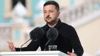 Prezydent Ukrainy Wołodymyr Zełenski. Fot. PAP/Victor Kovalchuk