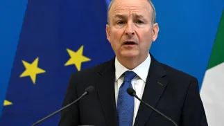  Premier Irlandii Micheal Martin. Fot. PAP/EPA/Robert Hegedus