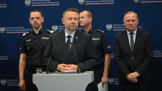 Konferencja prasowa w siedzibie MSWiA Fot. PAP/Marcin Obara