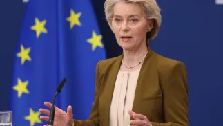 Szefowa KE Ursula von der Leyen. Fot. EPA/OLIVIER HOSLET
