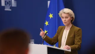 Szefowa KE Ursula von der Leyen. Fot. PAP/EPA/OLIVIER HOSLET