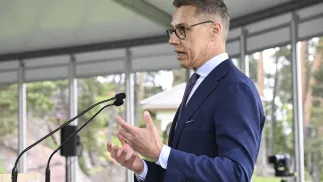 Президент Финляндии Александр Стубб. Fot. PAP/EPA/KIMMO BRANDT