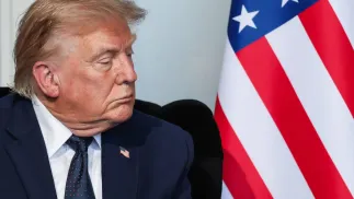 Donald Trump, fot. PAP/EPA/AFP POOL/LUDOVIC MARIN / POOL