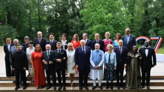 Очільники країн G7 та гості саміту в Ев'яні. Fot. PAP/EPA/LUDOVIC MARIN / POOL