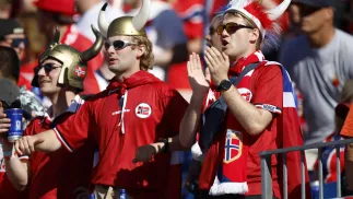 Kibice reprezentacji Norwegii, fot. PAP/EPA/GREG M. COOPER