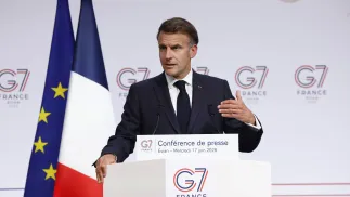 Emmanuel Macron, fot. PAP/EPA/YOAN VALAT