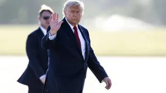Prezydent USA Donald Trump. Fot. PAP/EPA/MARTIAL TREZZINI / POOL POOL