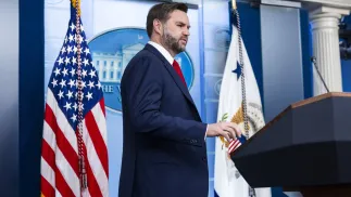 Wiceprezydent USA J. D. Vance. Fot. PAP/EPA/JIM LO SCALZO