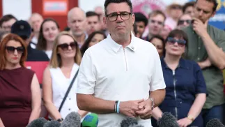Andy Burnham. Fot. PAP/EPA/ADAM VAUGHAN
