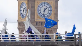 Marsz zwolenników powrotu do UE w Londynie. Fot. EPA/TAYFUN SALCI 
