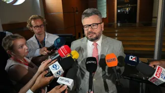 Rzecznik prasowy Prokuratury Okręgowej w Warszawie prokurator Piotr Skiba. Fot. PAP/Marcin Obara