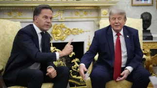 Mark Rutte i Donald Trump Fot. PAP/EPA/YURI GRIPAS / POOL