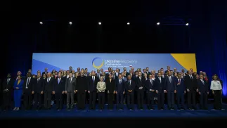 Участники конференции по восстановлению Украины. Fot. PAP/Adam Warżawa