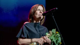 Laureatka Złotego Anioła za Niepokorność Twórczą, aktorka Agata Kulesza Fot. PAP/Agnieszka Bielecka