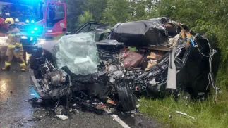 Zdjęcie z miejsca wypadku Fot. PSP Łowicz
