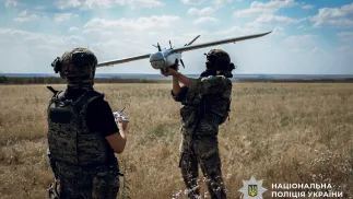 Украинские военные с беспилотниками. Fot. Facebook/Національна поліція України