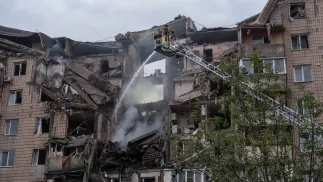 Kijów po rosyjskim ataku. Fot. PAP/Vladyslav Musiienko