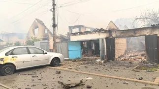 Вишневе, наслідки російського удару. Фото: Facebook/Микола Калашник