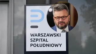 Prokurator Piotr Skiba, budynek Szpitala Południowego. Fot. PAP/Paweł Supernak/Radek Pietruszka.