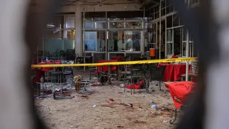 Miejsce eksplozji w Damaszku. Fot. PAP/EPA/MOHAMMED AL RIFAI